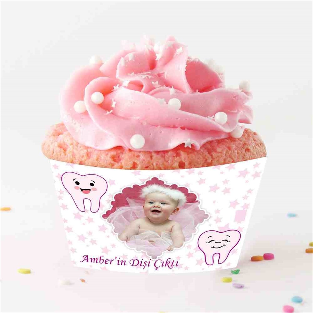 Diş Buğdayı Utangaç Mor Diş Parti Seti Cupcake Sargısı 