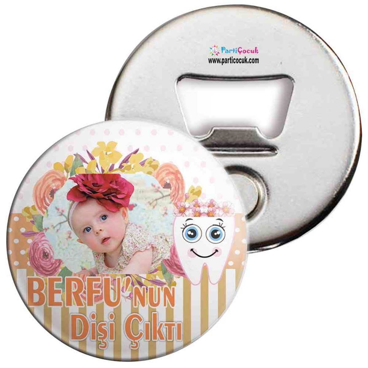 Diş Buğdayı Vintage Çiçekli Diş Parti Seti Açacaklı Magnet 