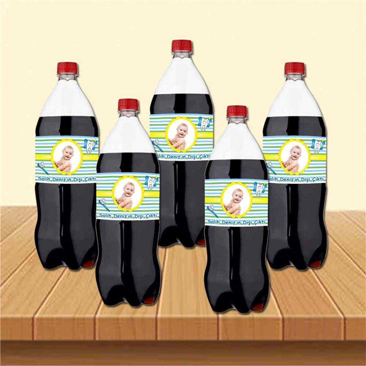 Diş Buğdayı Vintage Çiçekli Diş Parti Seti Cola Şisesi Bandı 