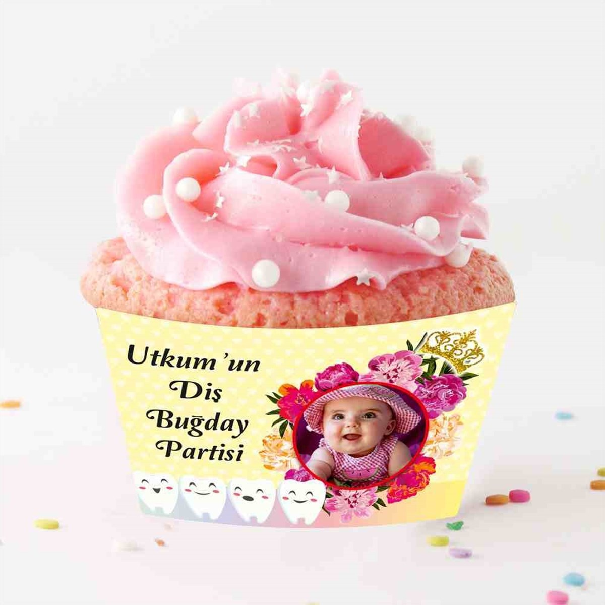 Diş Buğdayı Yaramaz Sevimli Diş Cupcake Sargısı 