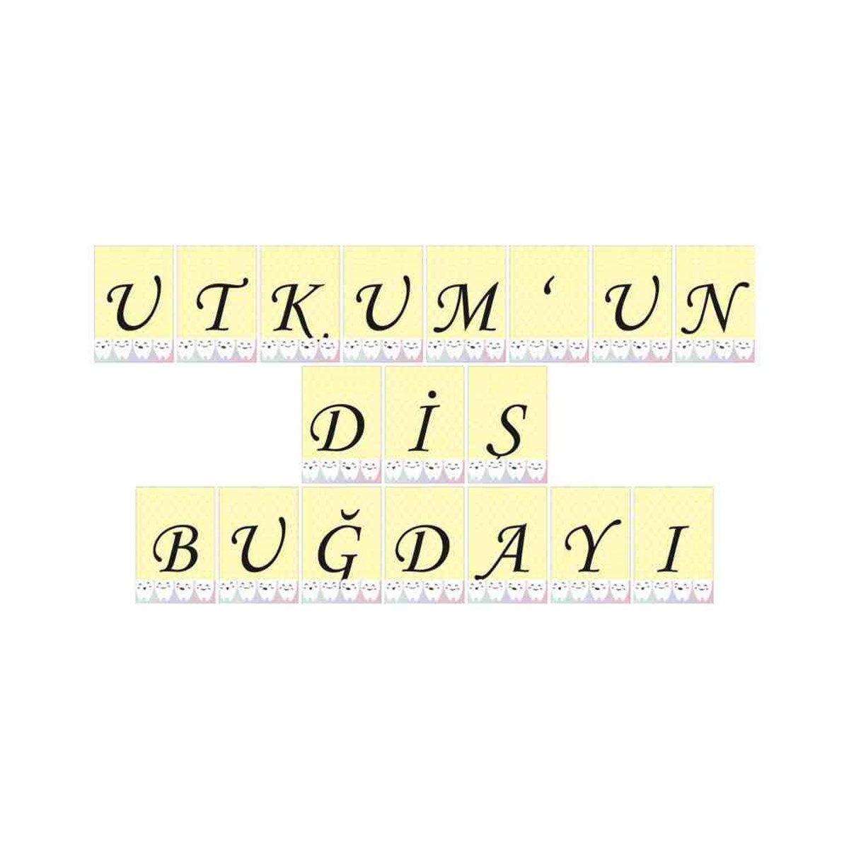 Diş Buğdayı Yaramaz Sevimli Diş Harf Banner 