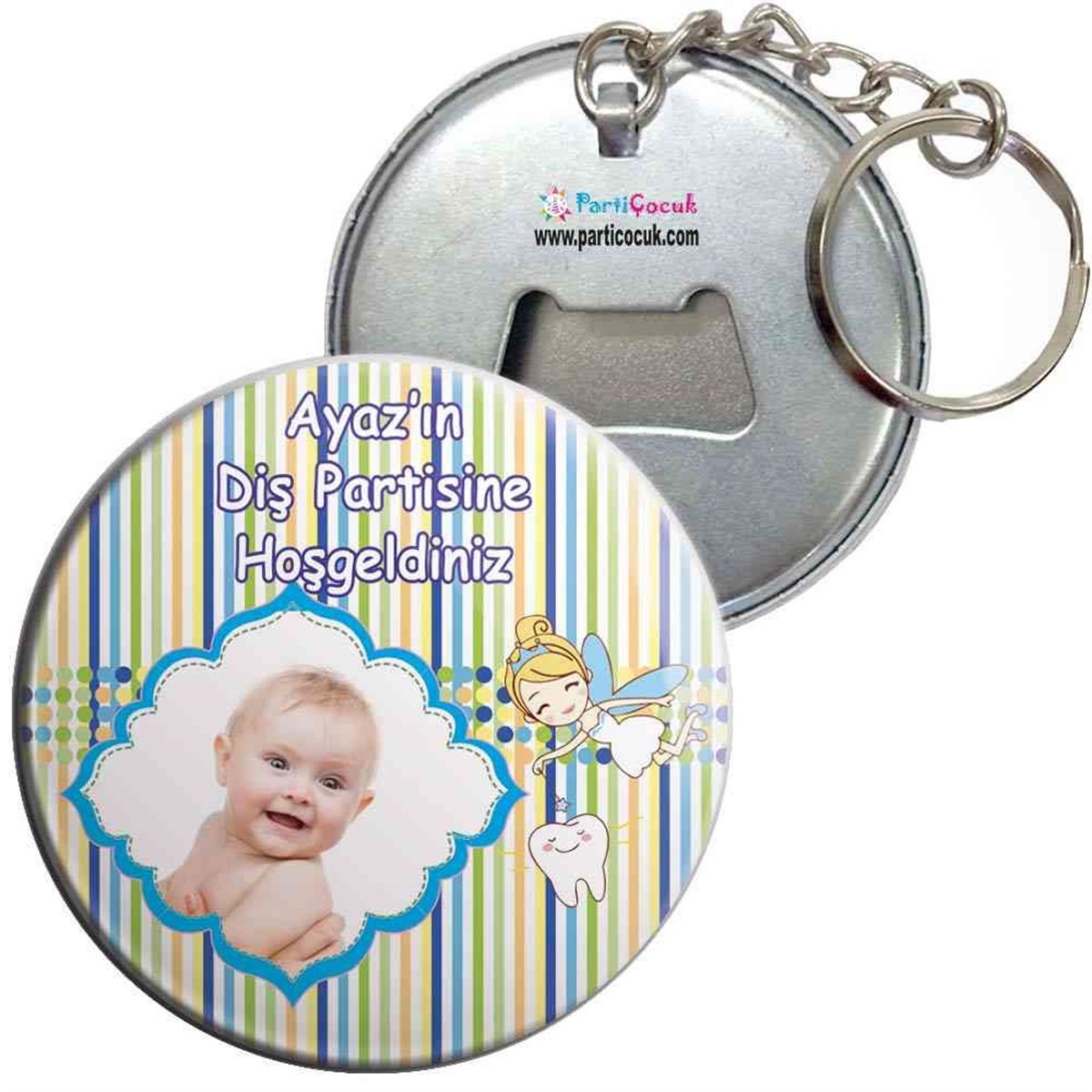 Diş Buğdayı Yeşil Çizgili Puantiyeli Anahtarlı Açacak 