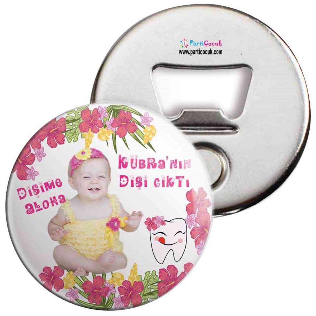 Diş Partisi Aloha Çicekli Parti Paketi  Açacaklı Magnet 