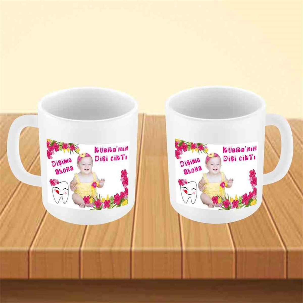 Diş Partisi Aloha Çicekli Parti Paketi  Kupa Bardak Mug 