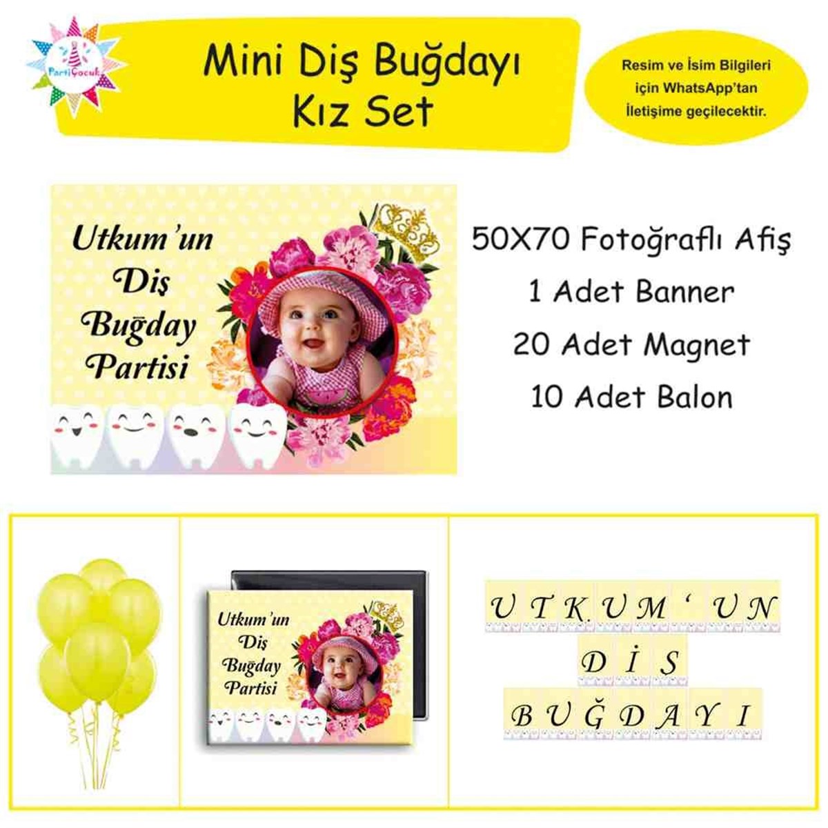 Diş Partisi Altın Yıldızlı Temalı Mini Set 