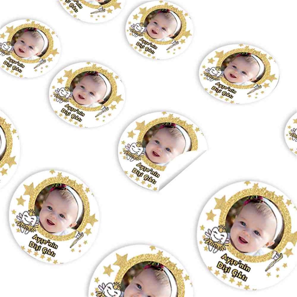 Diş Partisi Altın Yıldızlı Temalı Sticker 30 Adet 
