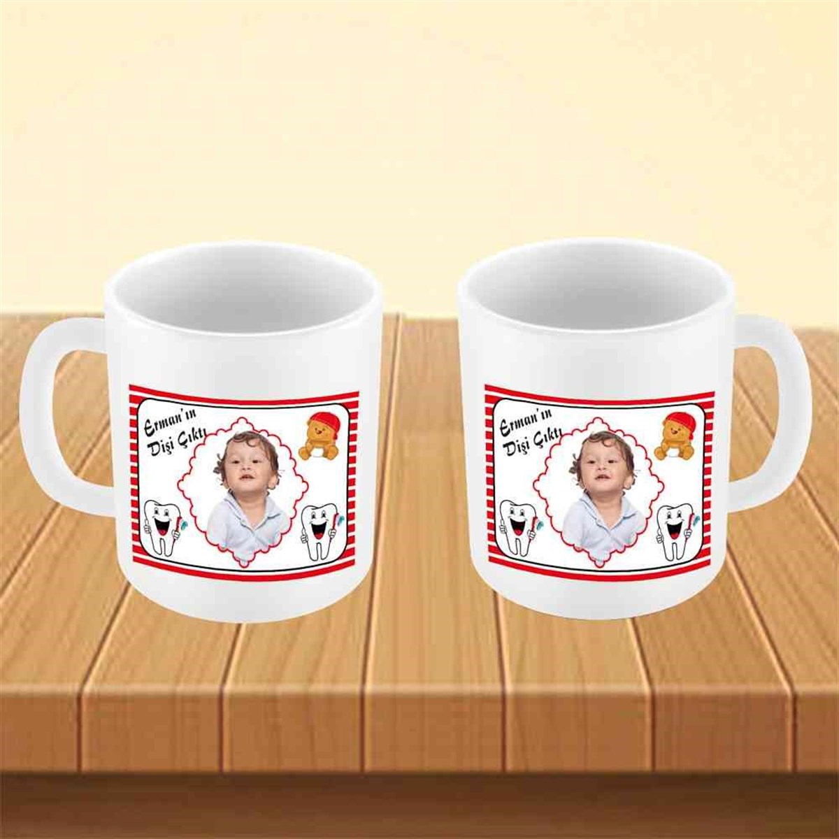 Diş Partisi Ayılı ve Dişli Kupa Bardak Mug  