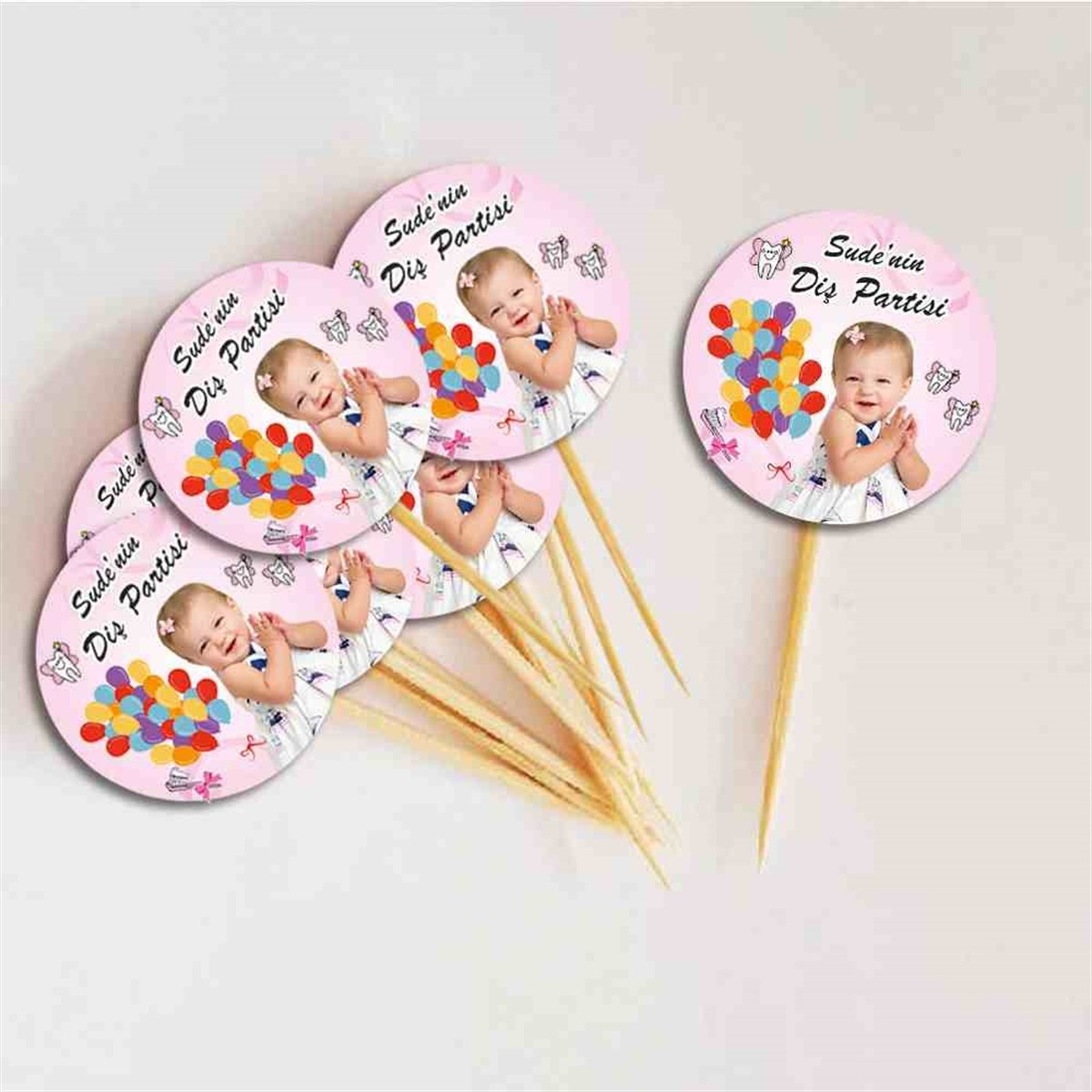 Diş Partisi Balonlu Dişli Parti Seti Cupcake Kurdanı 