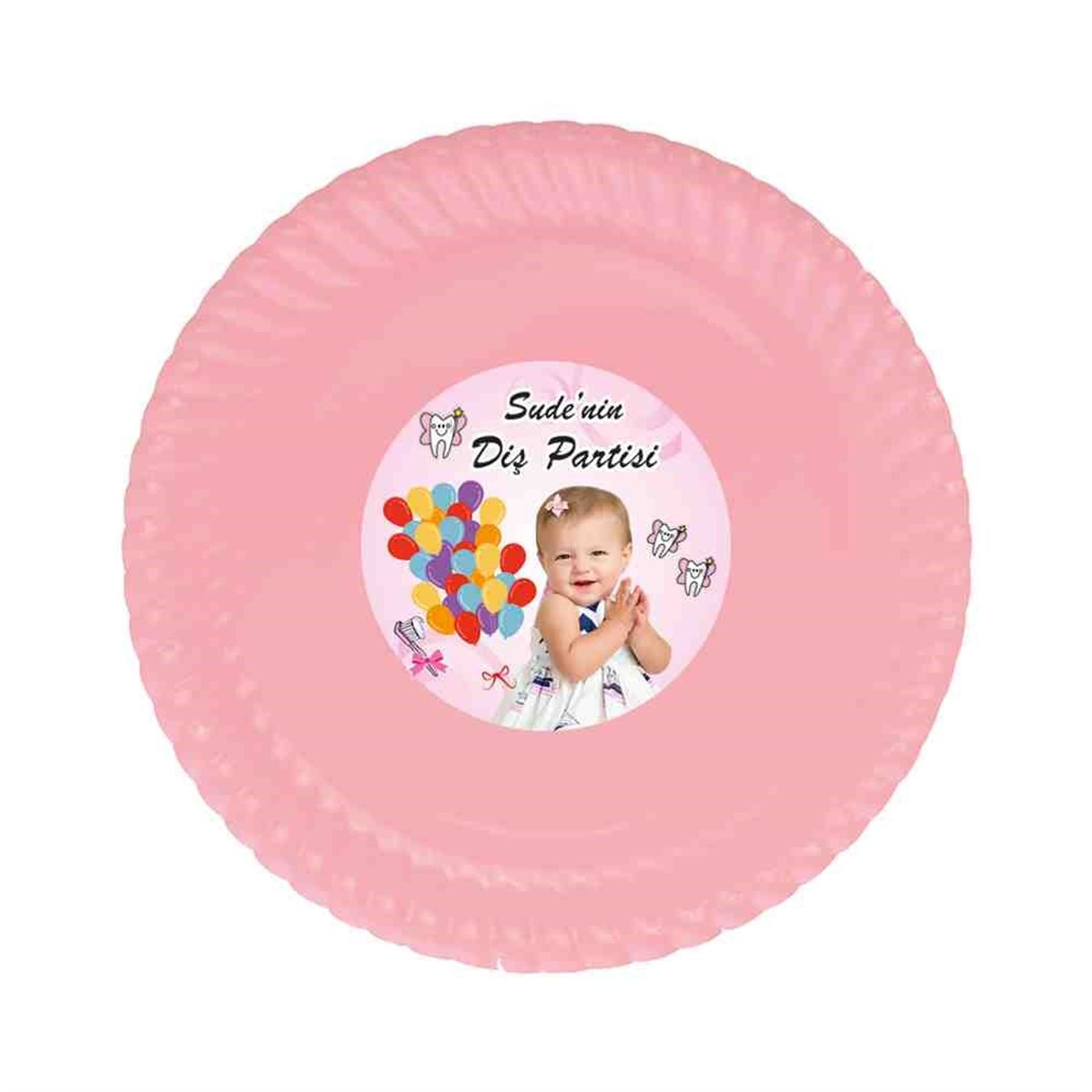 Diş Partisi Balonlu Dişli Parti Seti Etiketli Tabak 