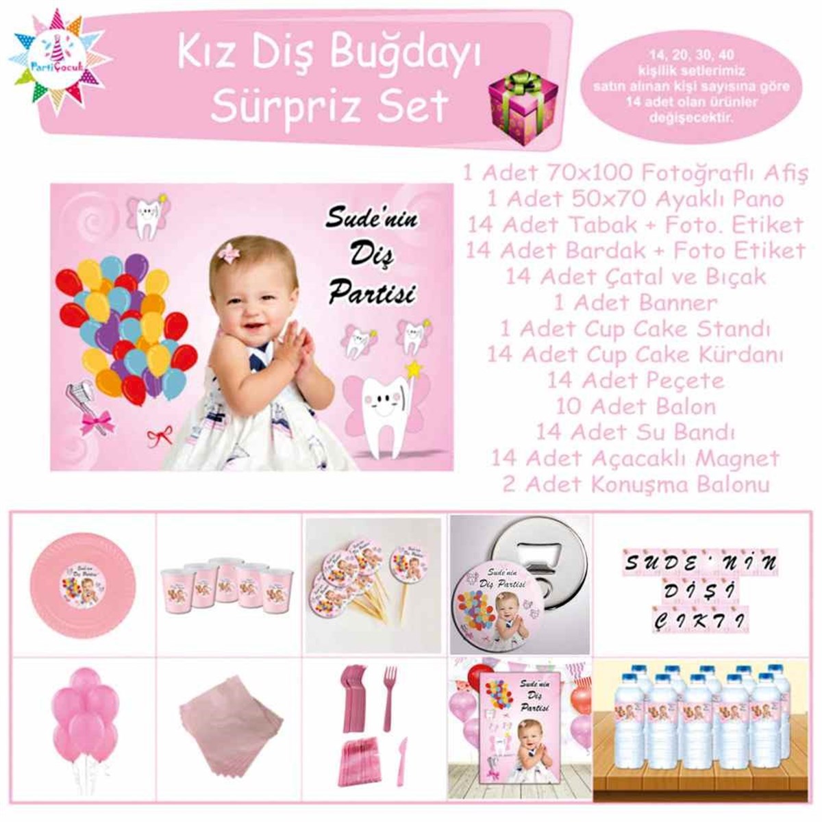 Diş Partisi Balonlu Dişli Parti Seti Süpriz Set 