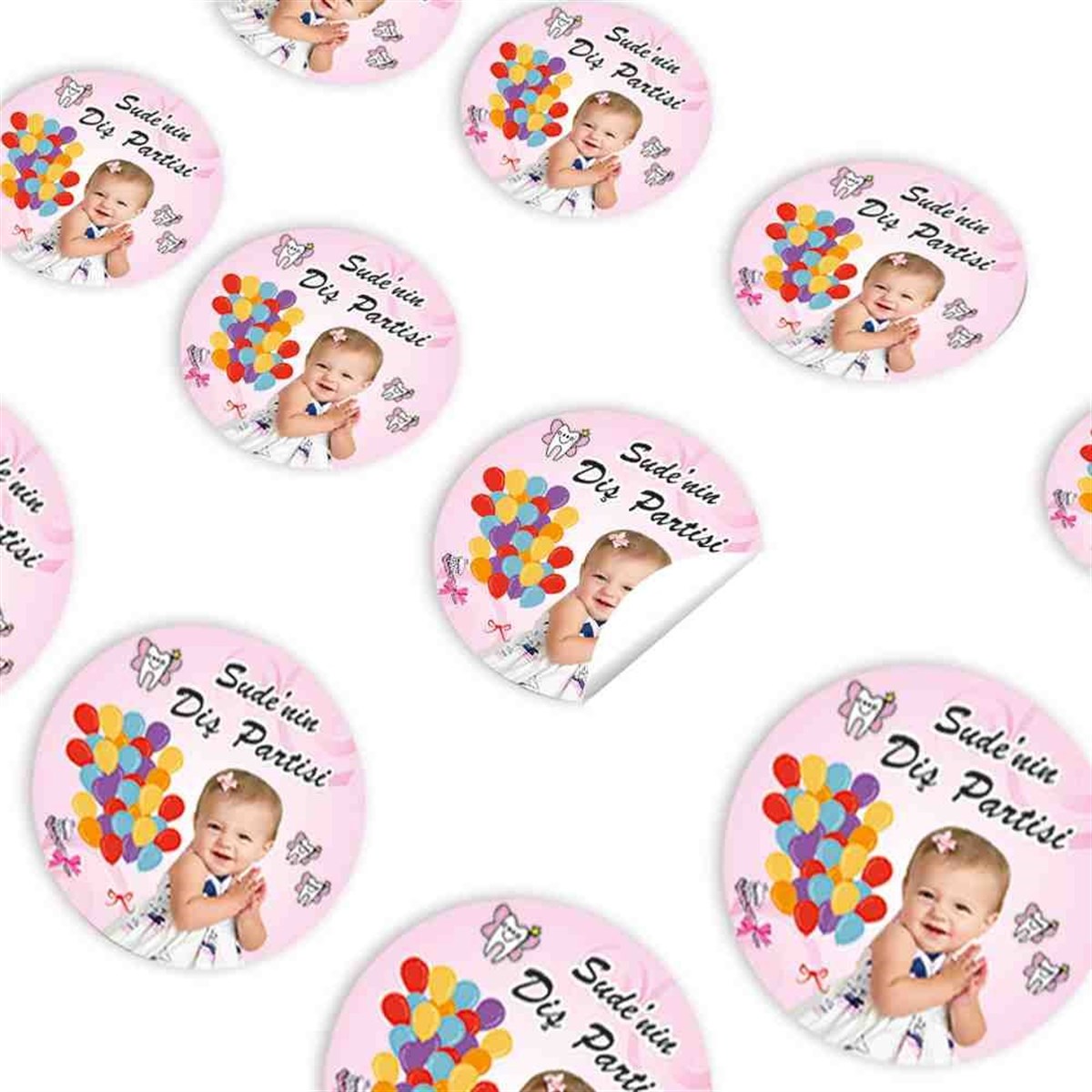 Diş Partisi Balonlu Dişli Parti Seti Sticker 30 Adet 