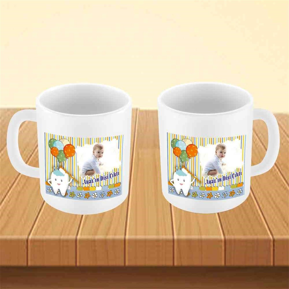 Diş Partisi Balonlu Kavuniçi Kupa Bardak Mug  