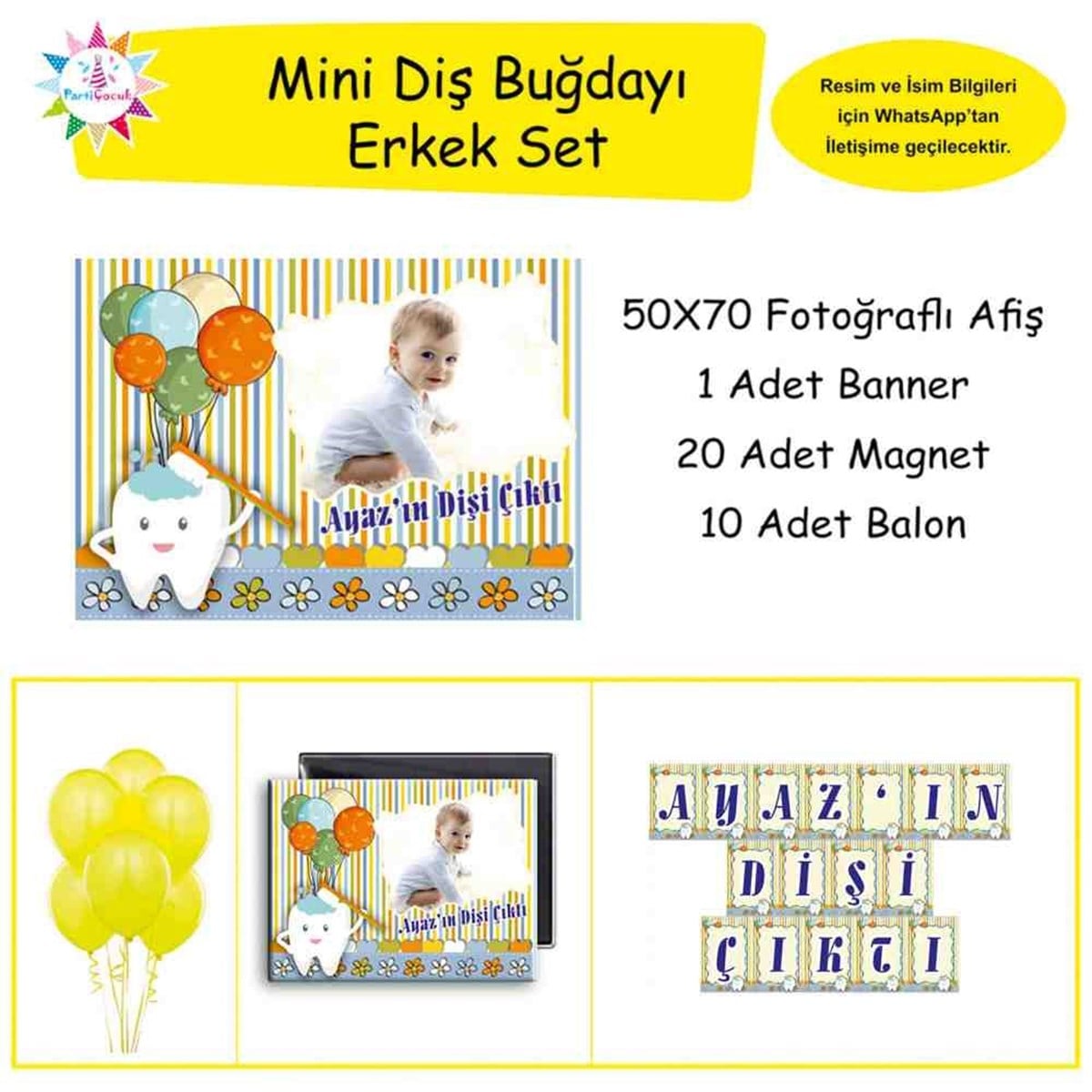 Diş Partisi Balonlu Kavuniçi Parti Seti Mini Set 