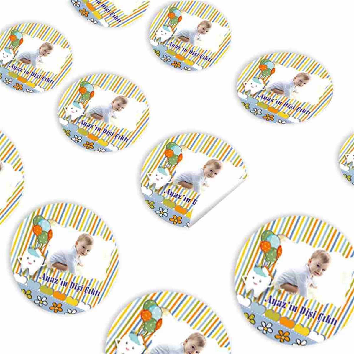 Diş Partisi Balonlu Kavuniçi Sticker 30 Adet 