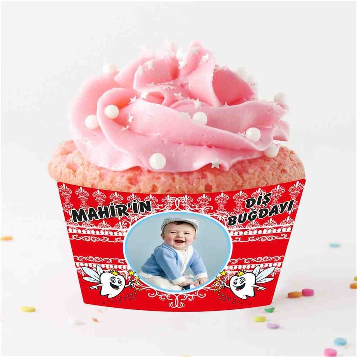 Diş Partisi Desenli Dişli Cupcake Sargısı 