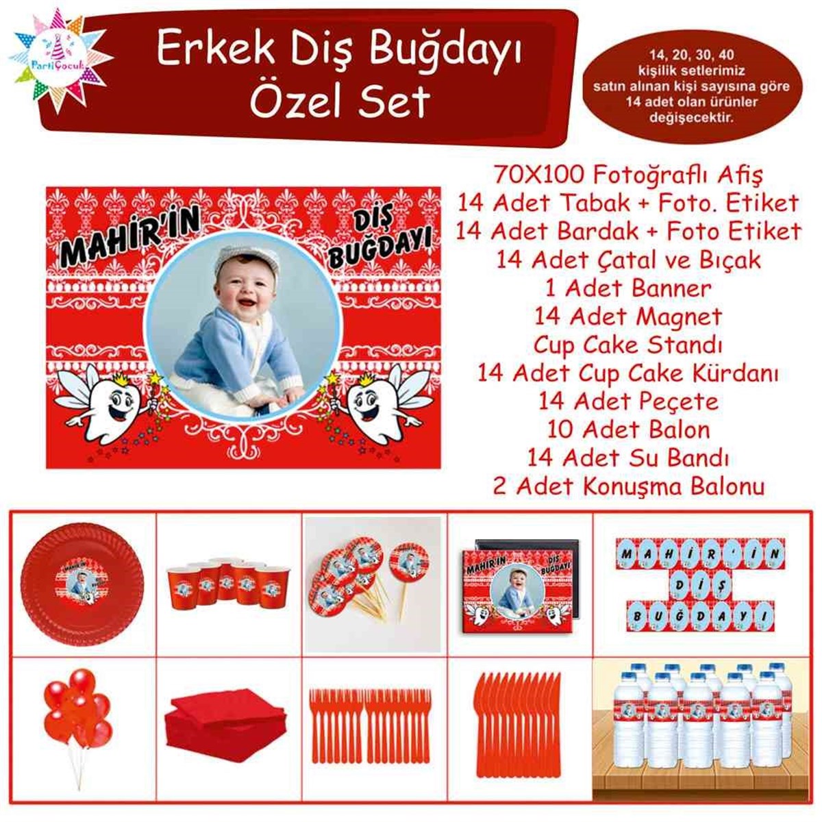 Diş Partisi Desenli Özel Set 