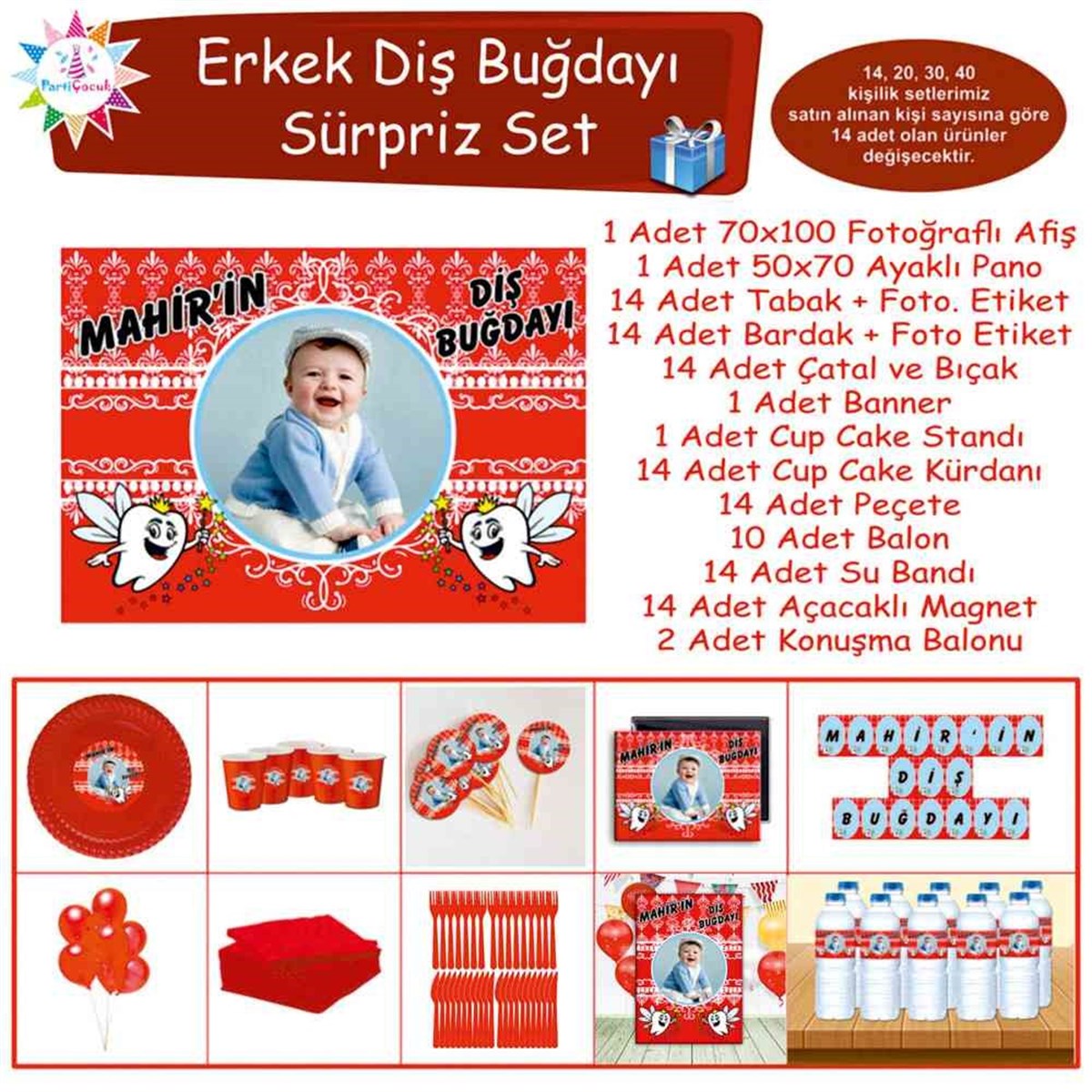 Diş Partisi Desenli Süpriz Set 