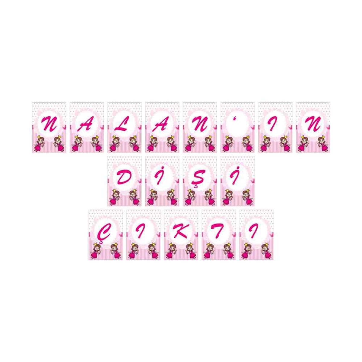 Diş Partisi Diş Perili Pembe Harf Banner 