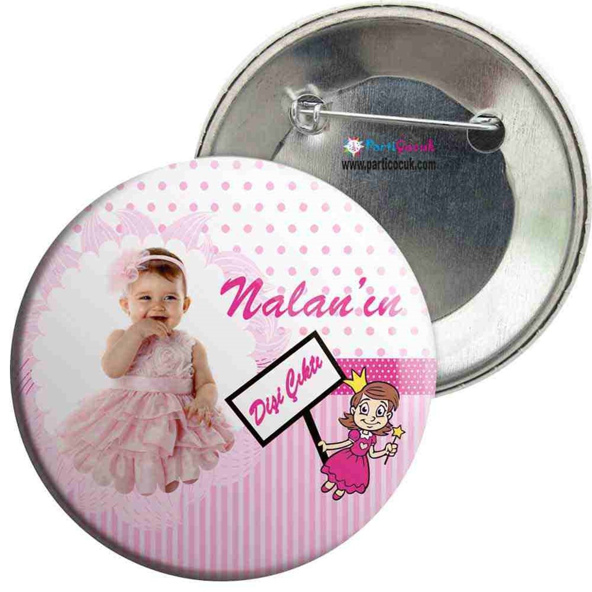 Diş Partisi Diş Perili Pembe İğneli Rozet 