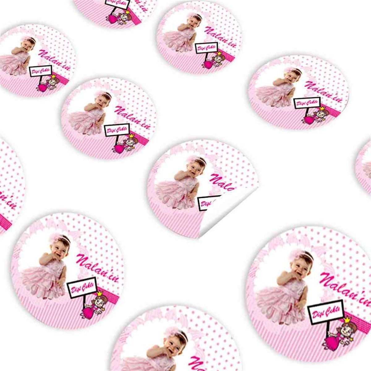 Diş Partisi Diş Perili Pembe Sticker 30 Adet 
