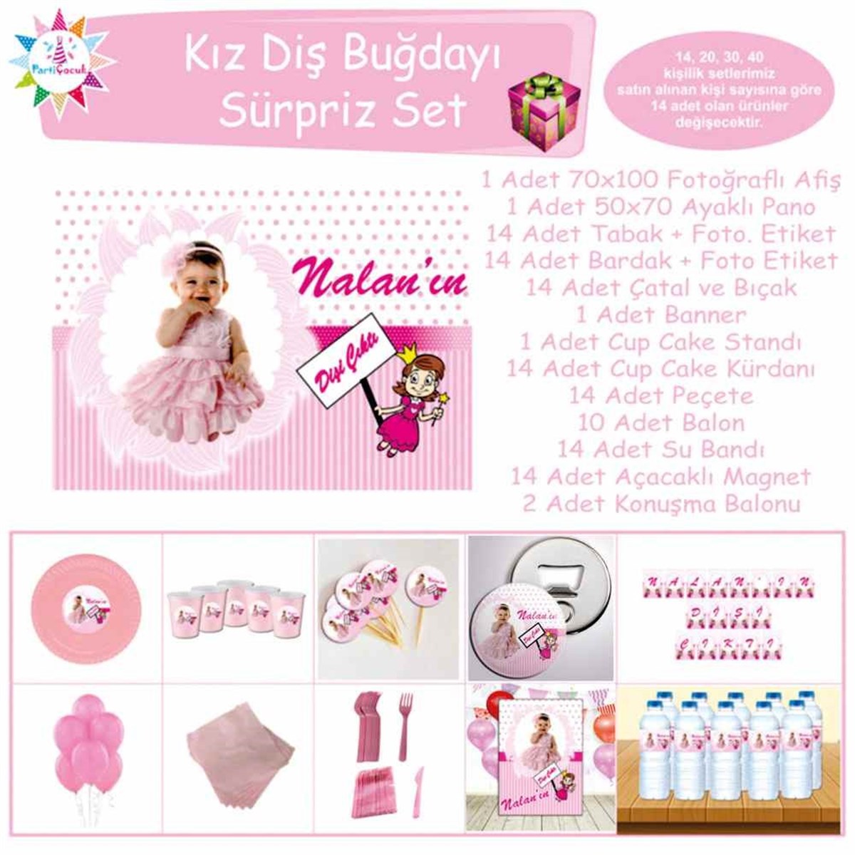 Diş Partisi Diş Perili Pembe Süpriz Set 