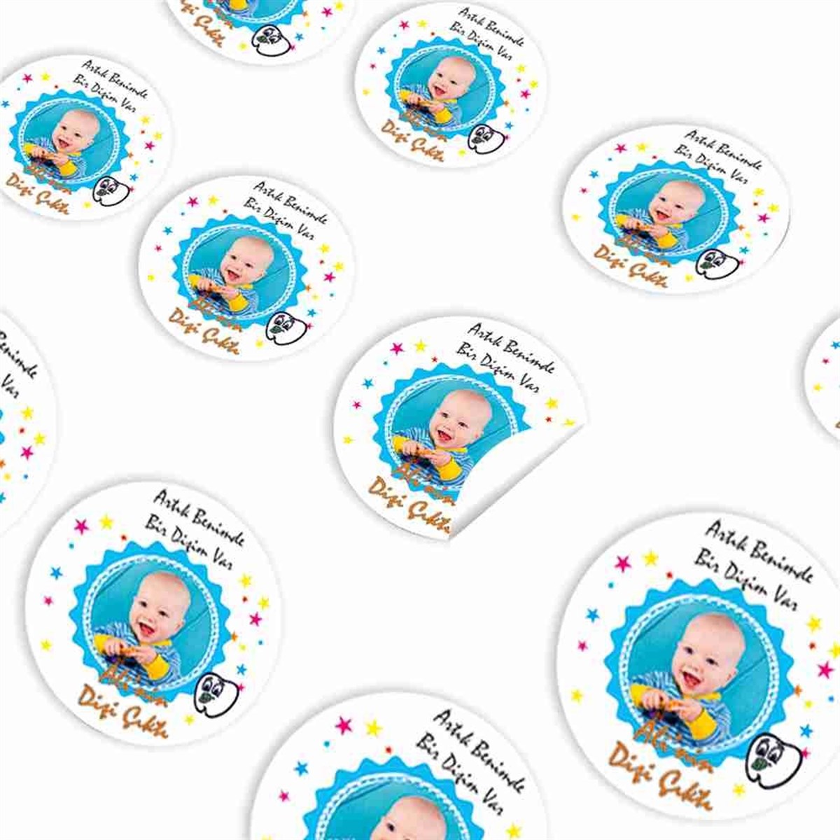 Diş Partisi Emzikli Dişli Parti Süsleri Sticker 30 Adet 