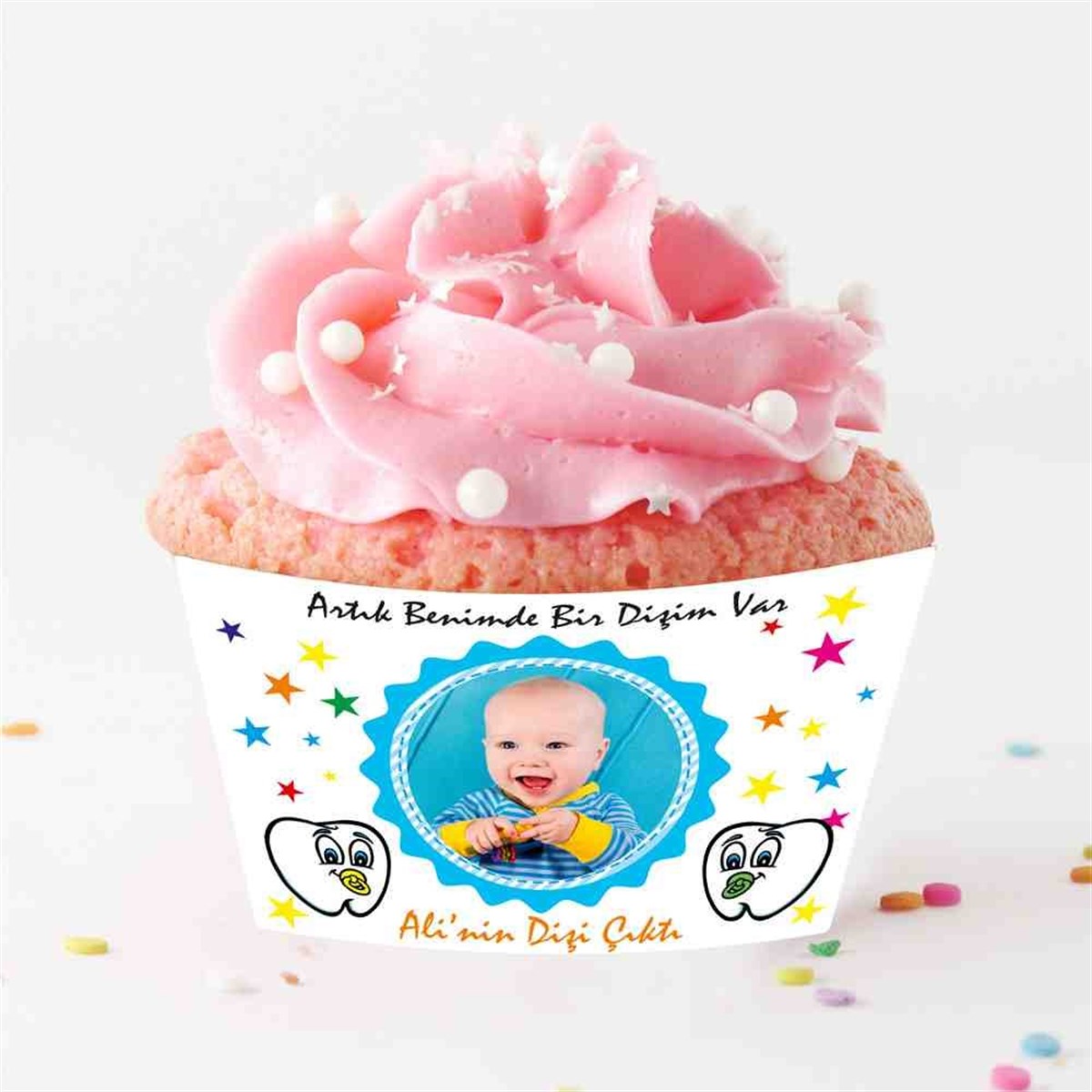 Diş Partisi Emzikli Dişli Parti Süsleri Cupcake Sargısı 