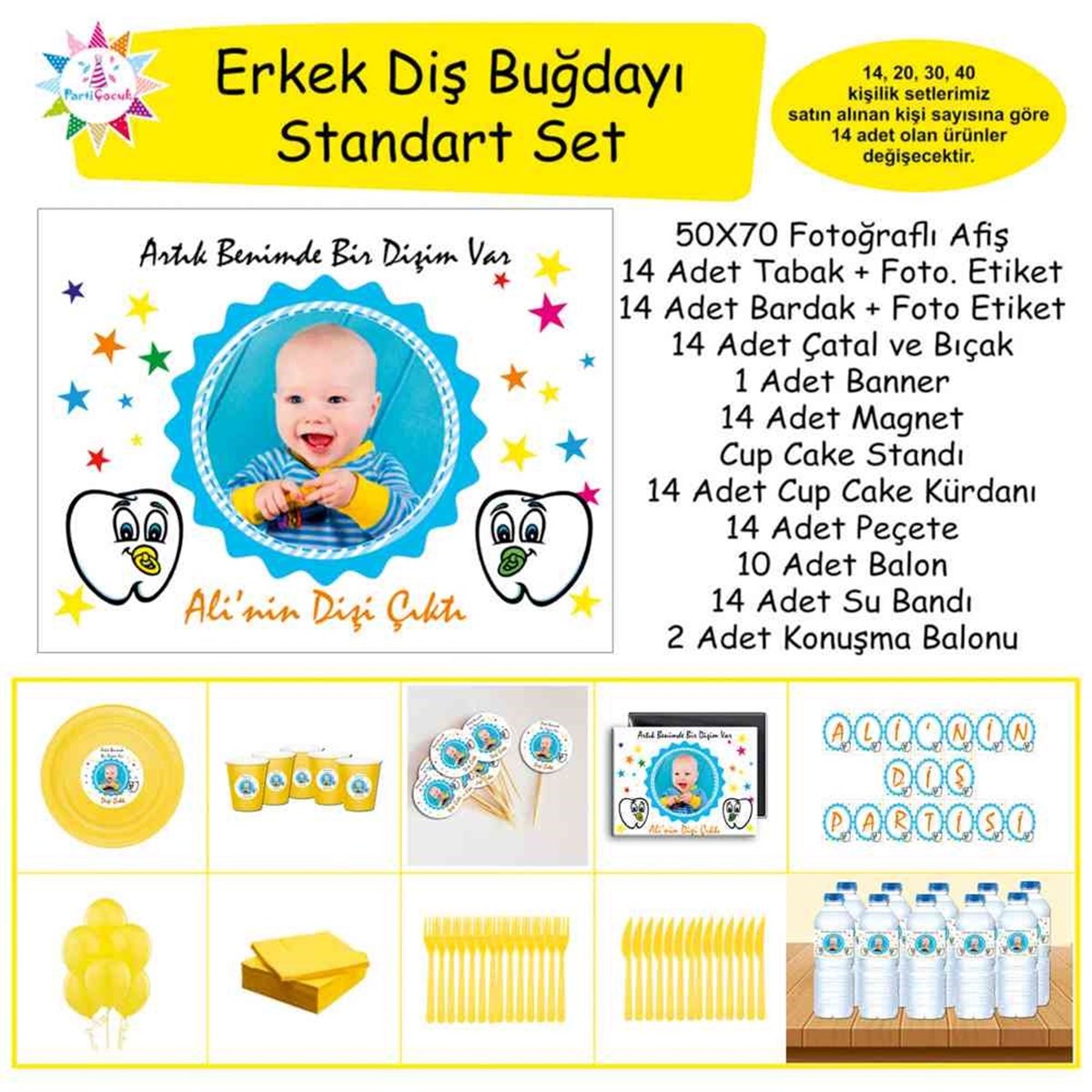 Diş Partisi Emzikli Dişli Standart Set 