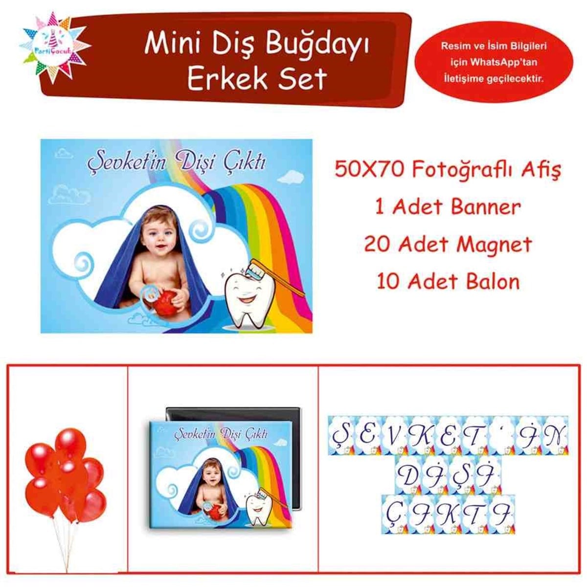 Diş Partisi Gökkuşağı Diş Fırçalı Mini Set 