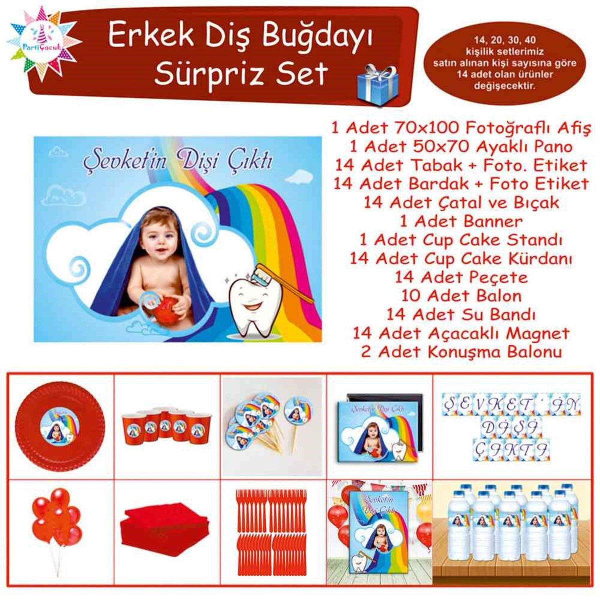 Diş Partisi Gökkuşağı Diş Fırçalı Süpriz Set 
