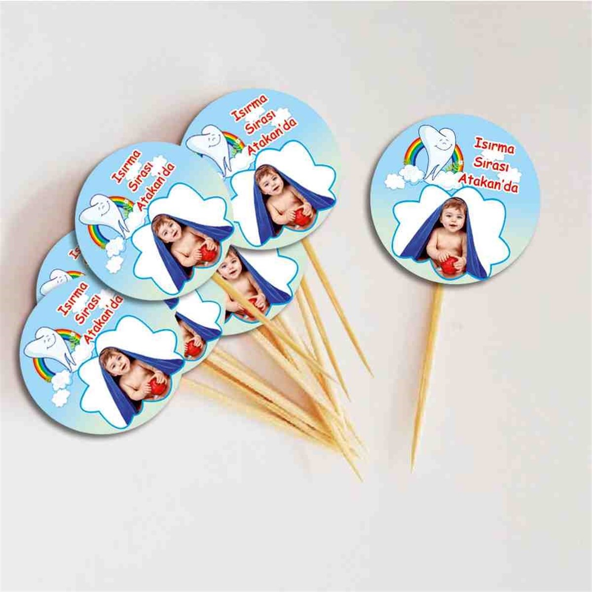 Diş Partisi Gökkuşağı Konsept Cupcake Kurdanı 