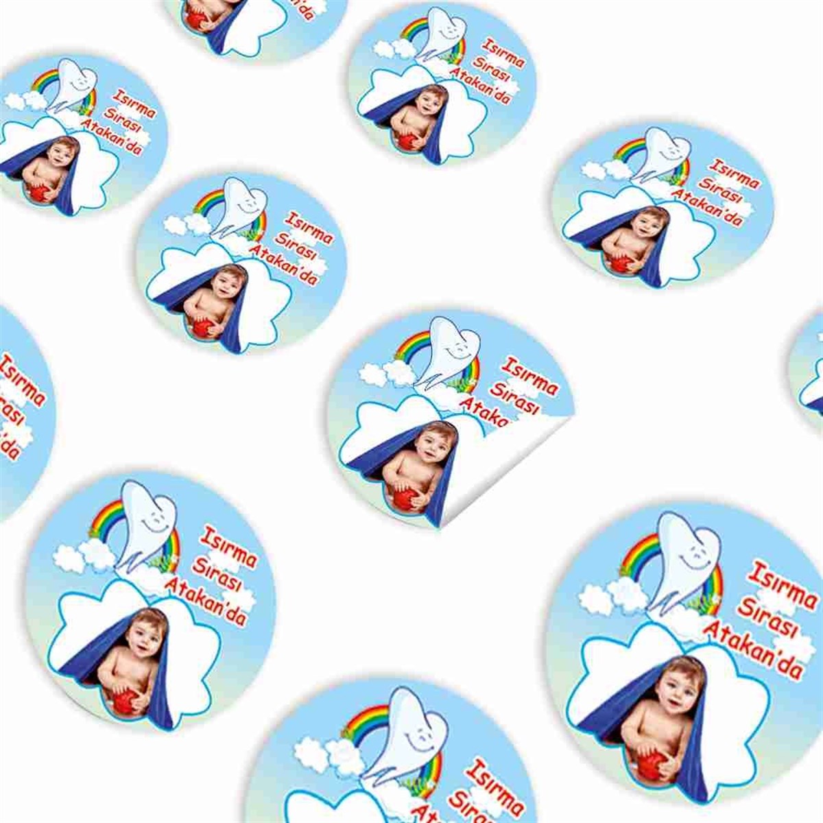 Diş Partisi Gökkuşağı Konsept Sticker 30 Adet 