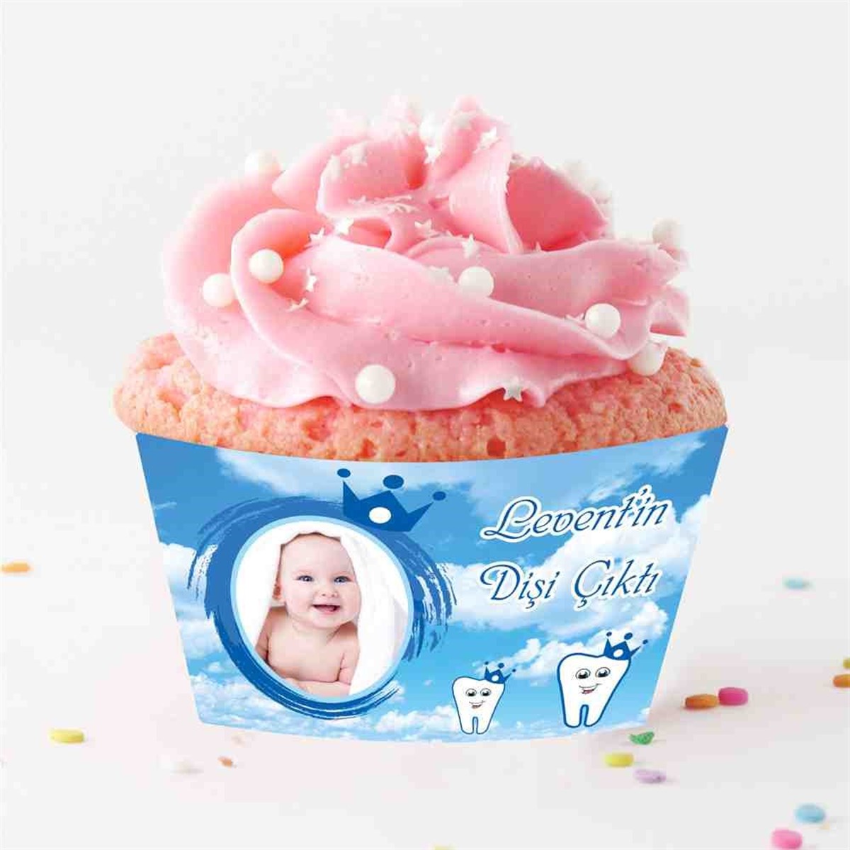 Diş Partisi Gökyüzü Temalı Cupcake Sargısı 