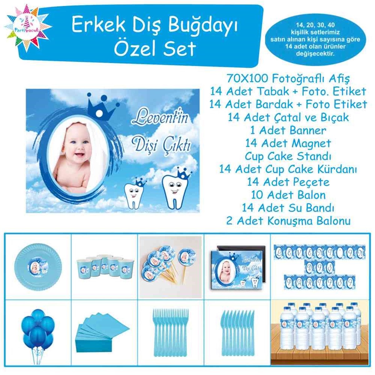 Diş Partisi Gökyüzü Temalı Özel Set 