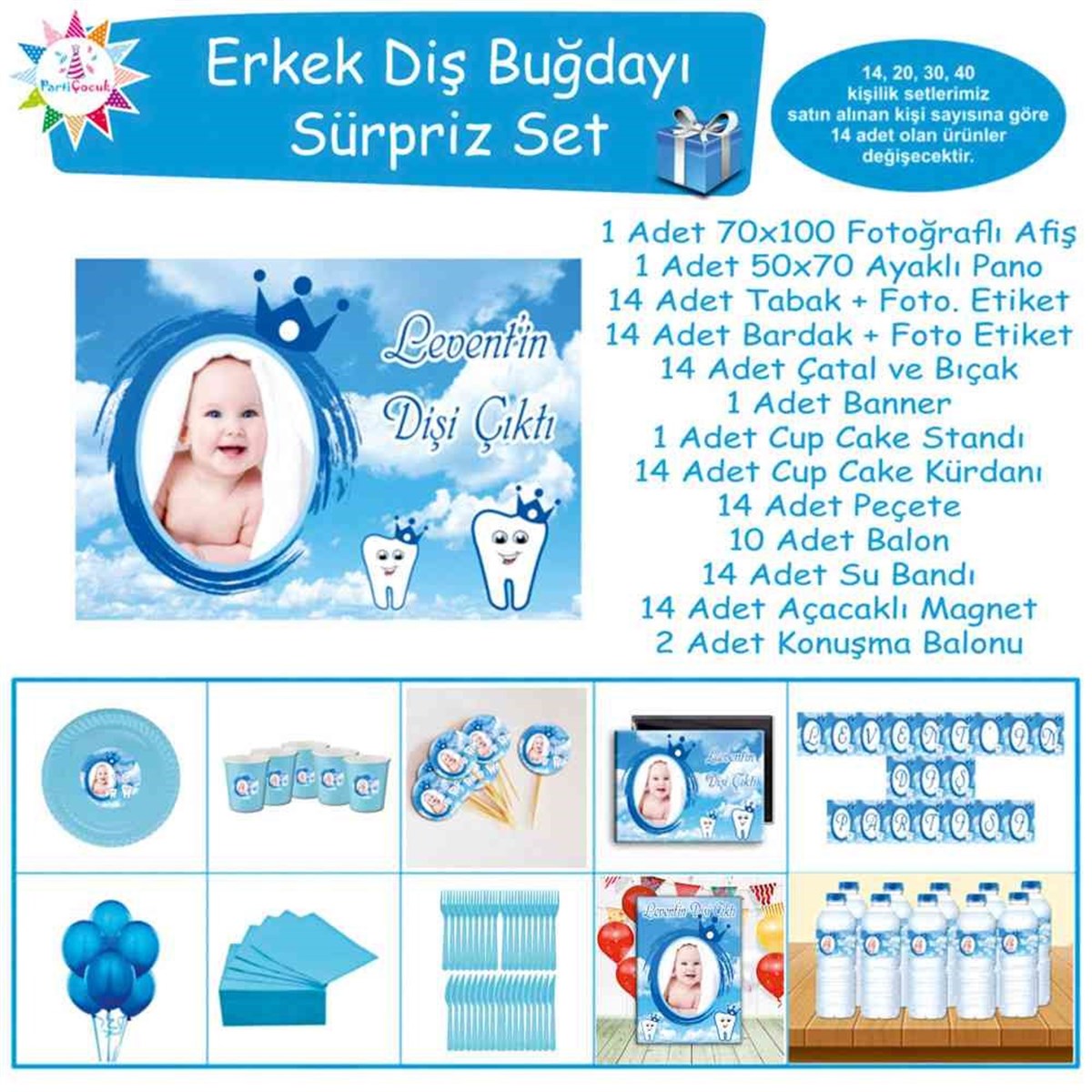 Diş Partisi Gökyüzü Temalı Süpriz Set 