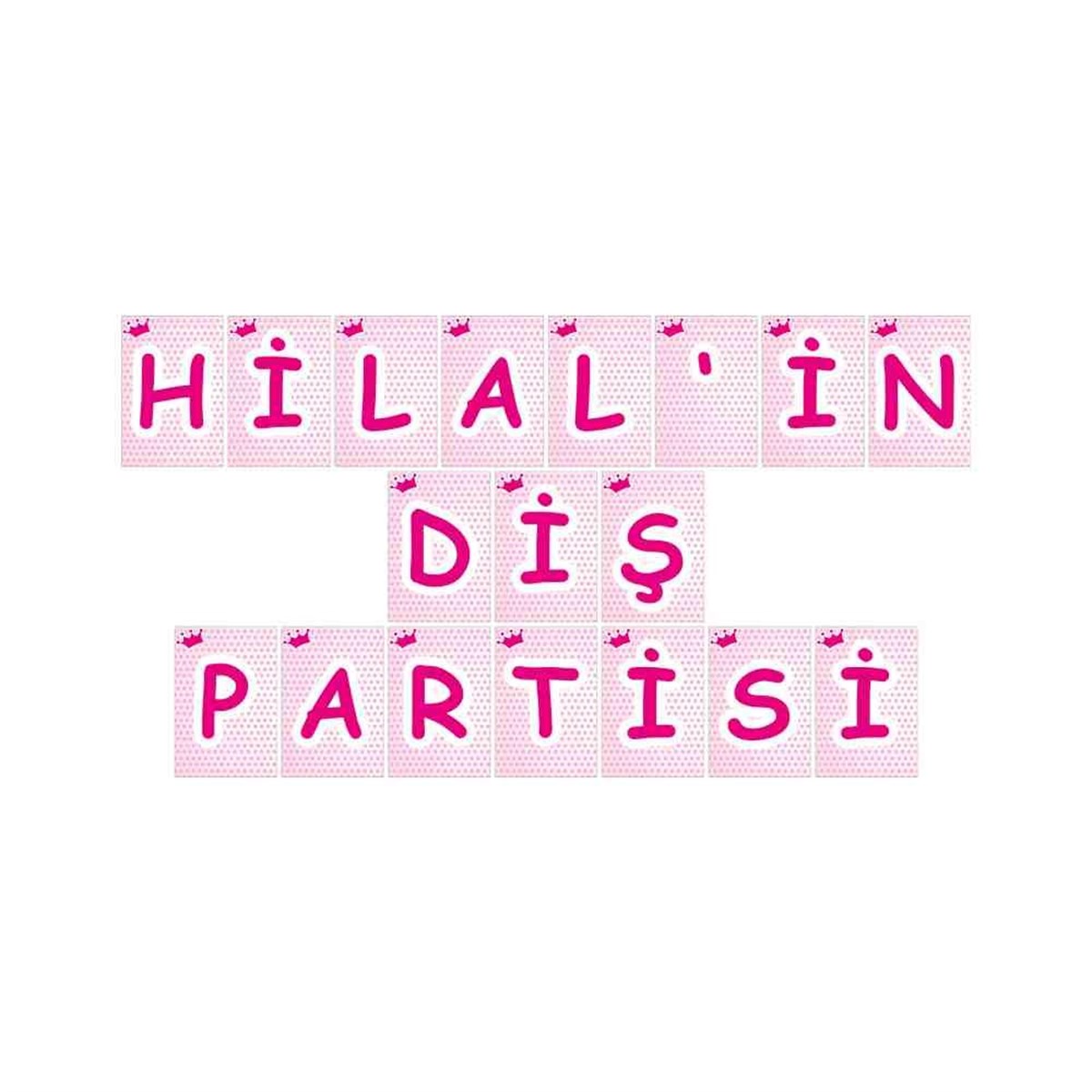 Diş Partisi Gold Şık Temalı Parti Süsleri Harf Banner  