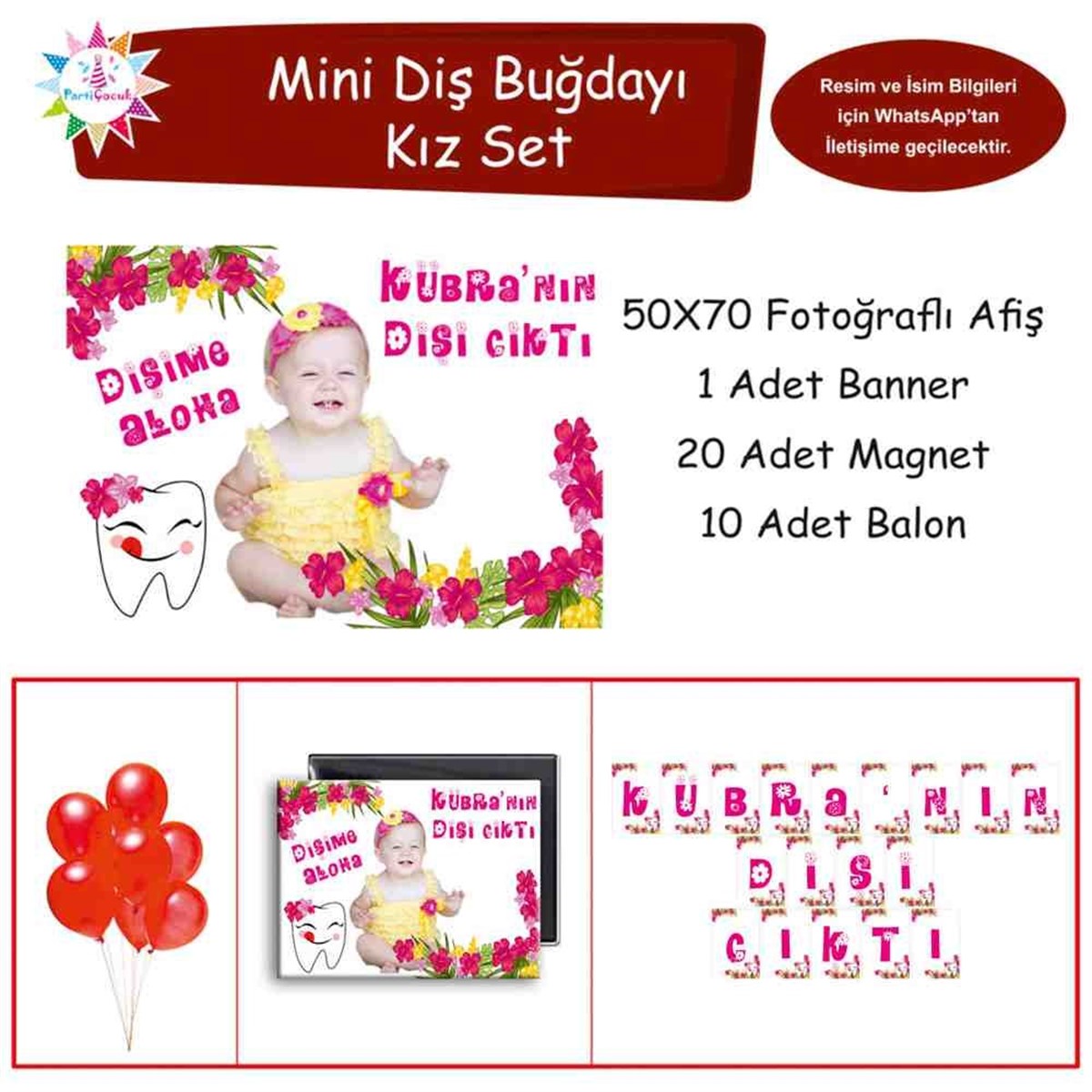 Diş Partisi Gold Şık Temalı Parti Süsleri Mini Set  