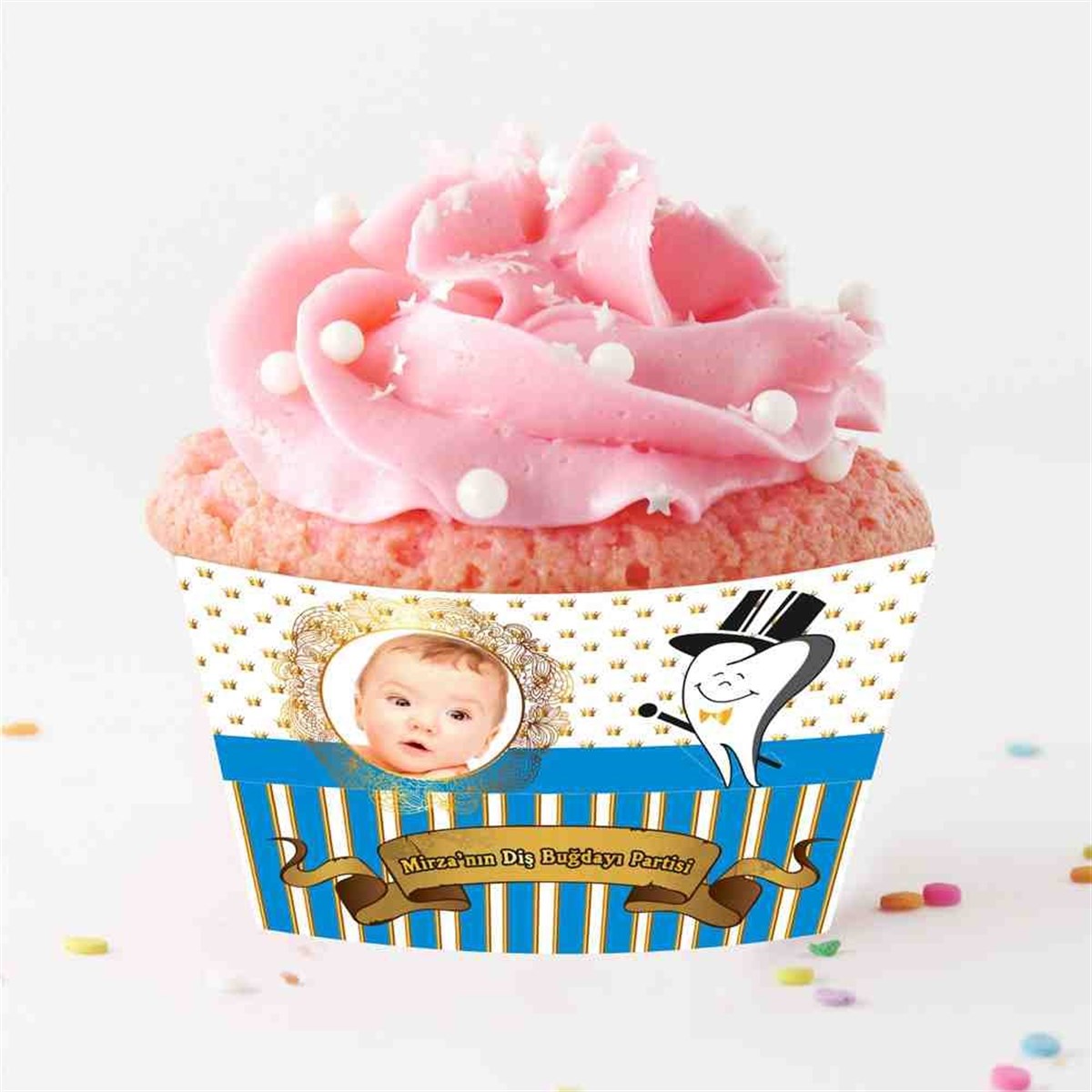 Diş Partisi Gold Şık Temalı Parti Süsleri Cupcake Sargısı 