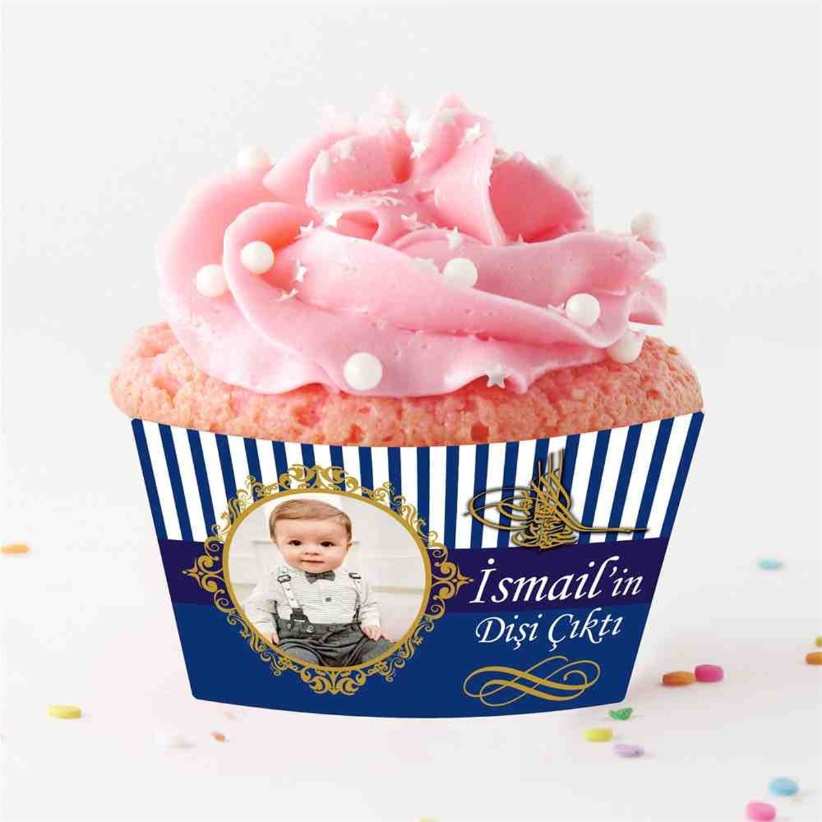 Diş Partisi Gold Tuğralı Cupcake Sargısı 