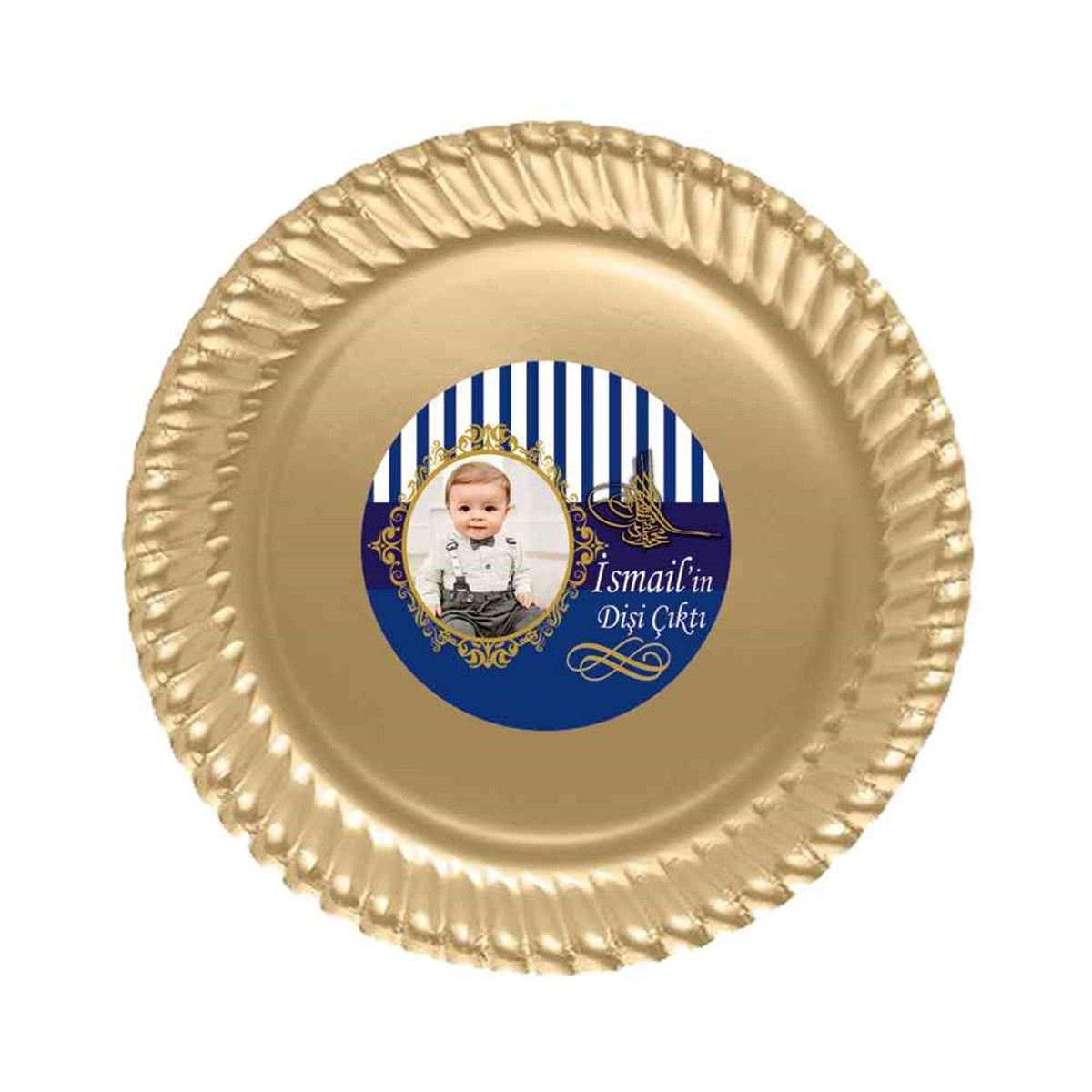 Diş Partisi Gold Tuğralı Etiketli Tabak 