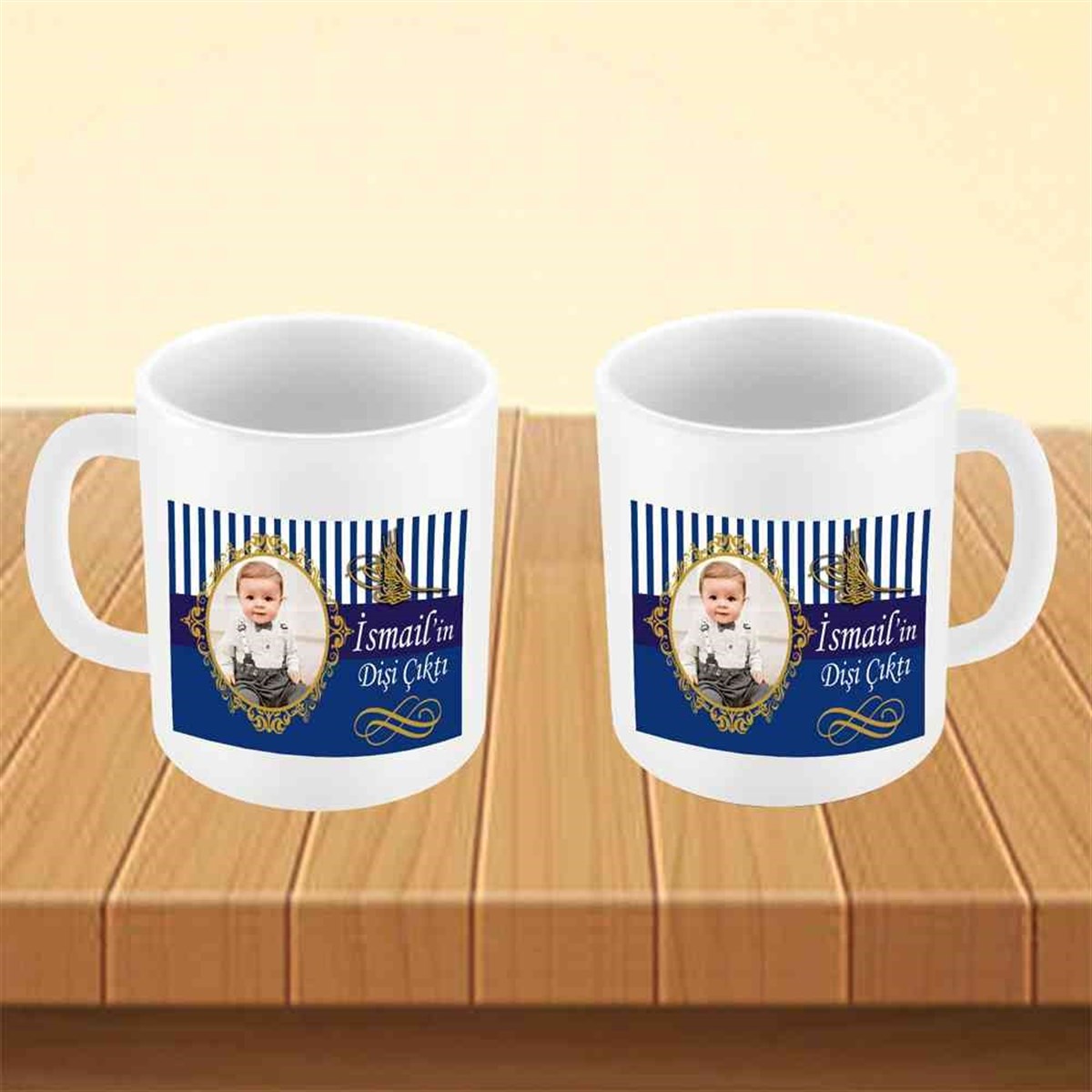 Diş Partisi Gold Tuğralı Kupa Bardak Mug  