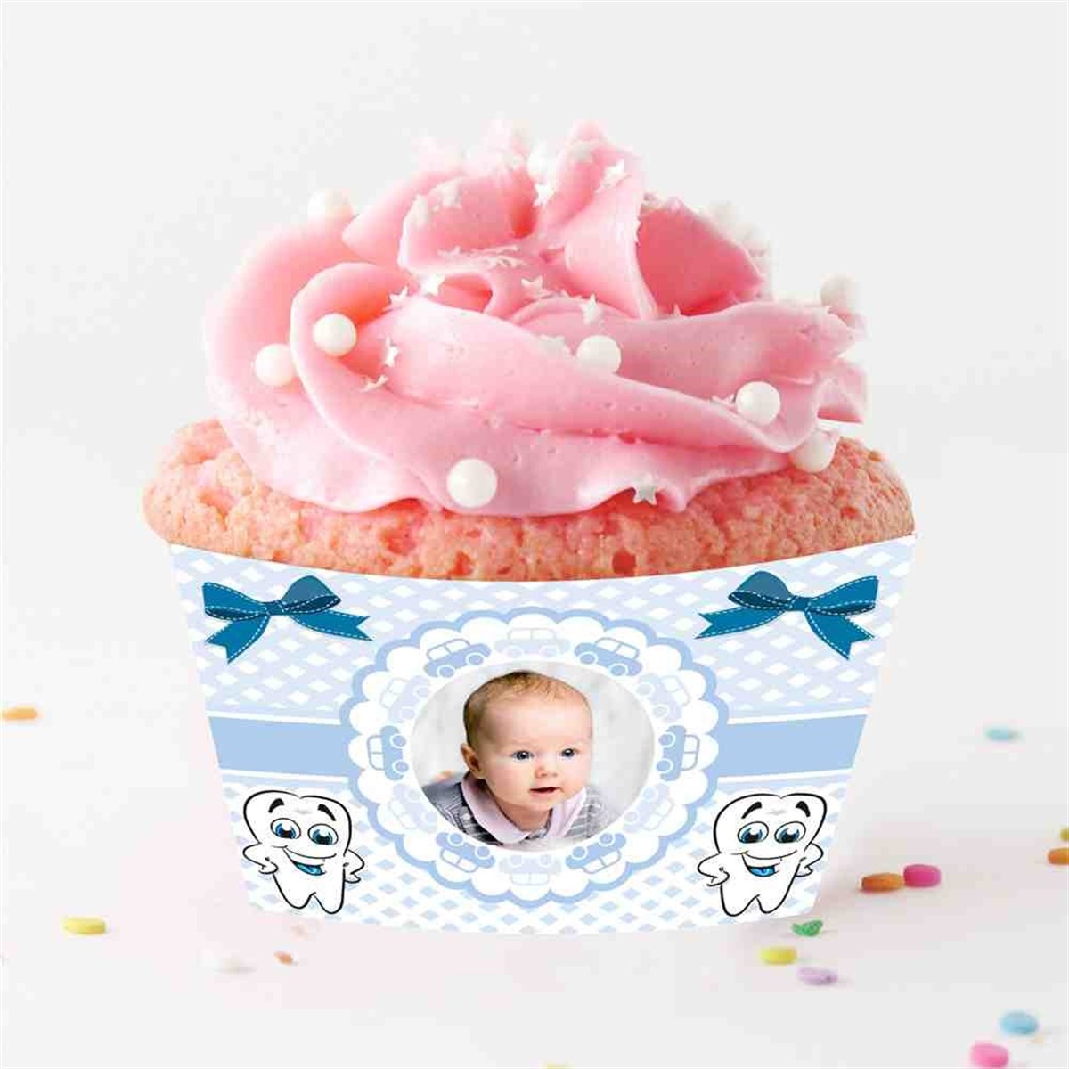 Diş Partisi Gülümseyen Diş Parti Cupcake Sargısı 