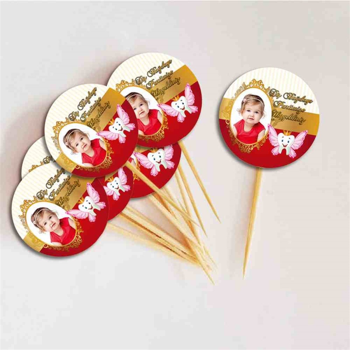 Diş Partisi Gülümseyen Diş Parti Süsü Cupcake Kurdanı 