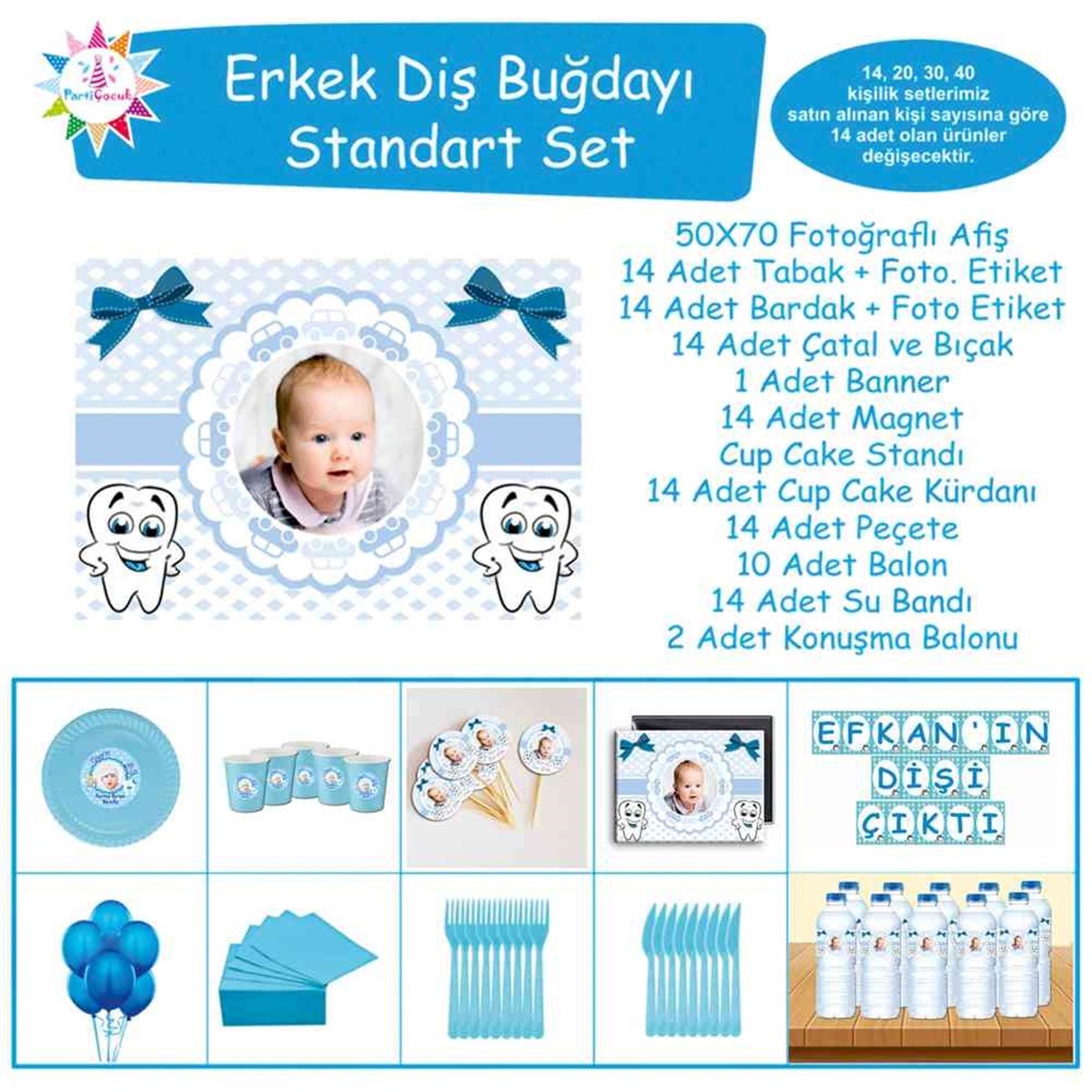 Diş Partisi Gülümseyen Diş Süslemesi Seti Standart Set 
