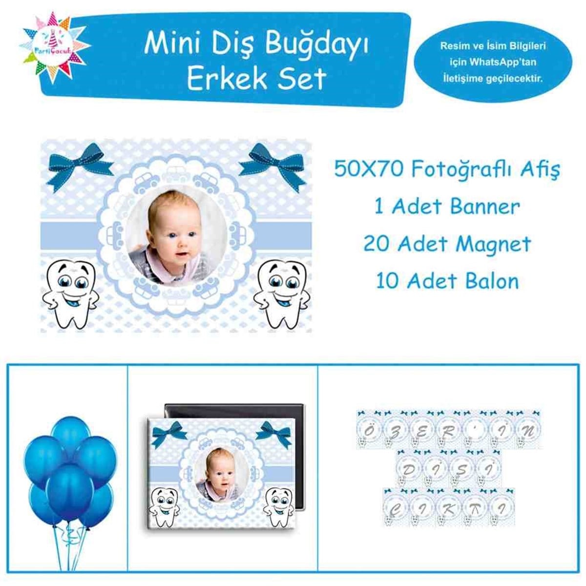 Diş Partisi Gülümseyen Diş Süslemesi Seti Mini Set 
