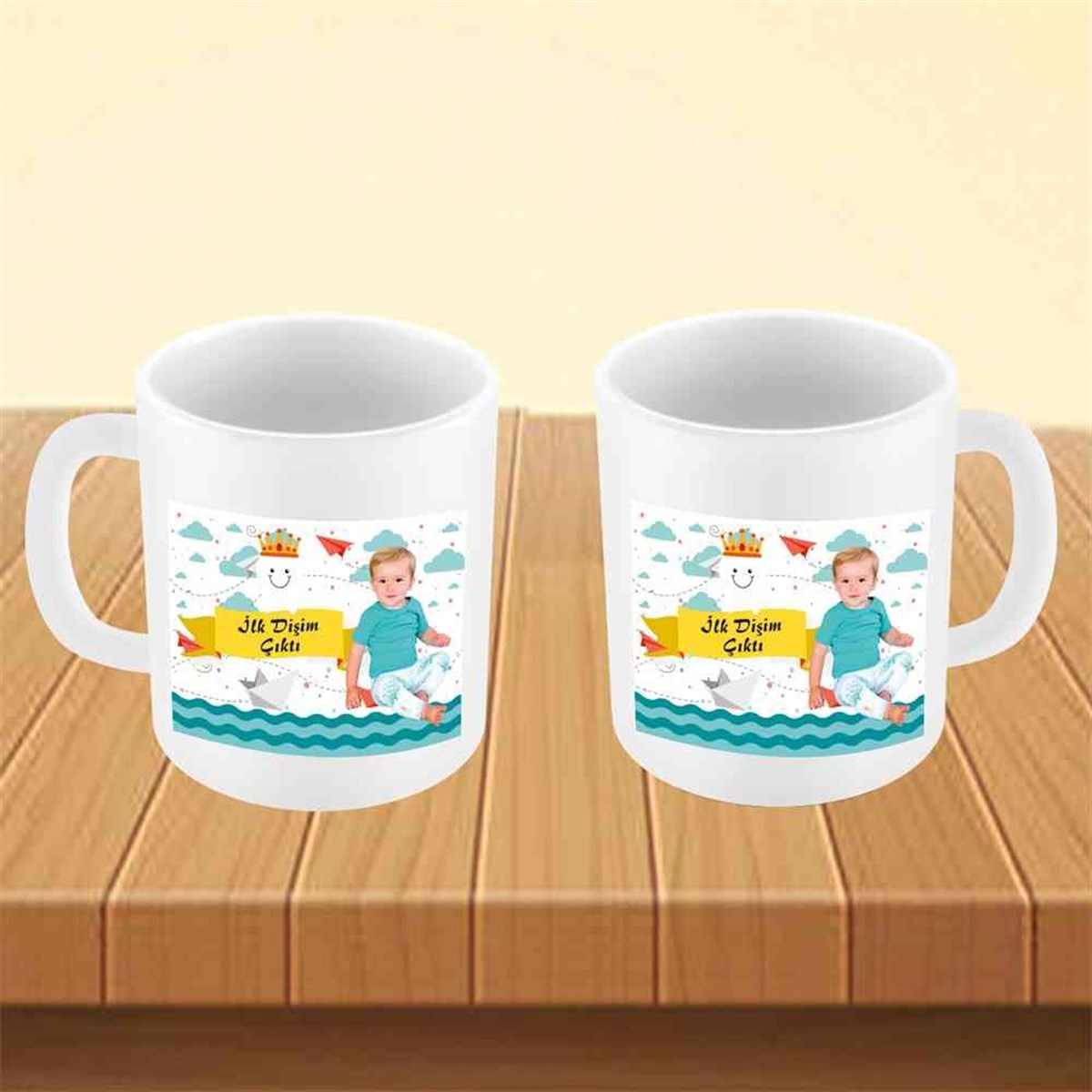 Diş Partisi Kağıt gemi Temalı Kupa Bardak Mug  