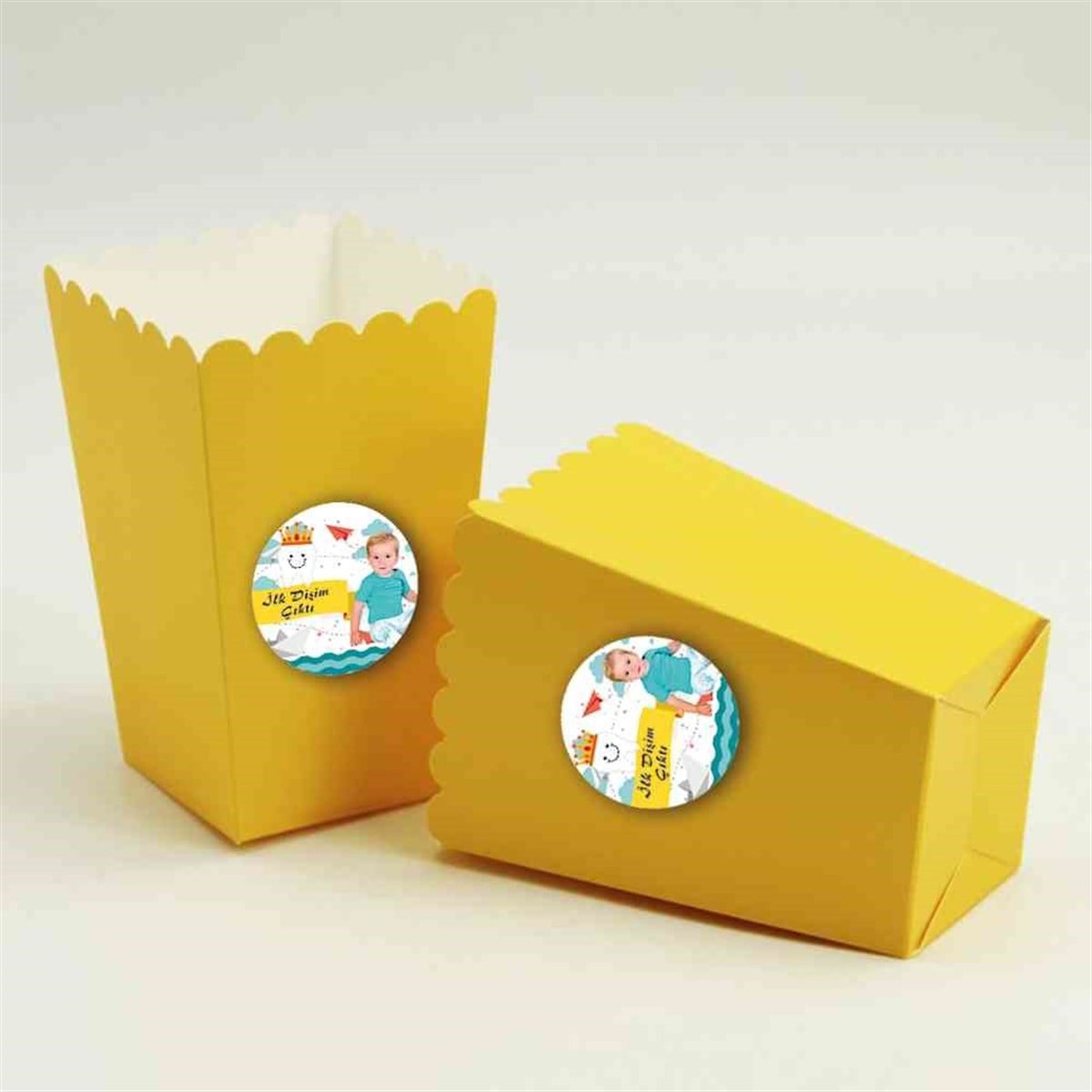 Diş Partisi Kağıt gemi Temalı Popcorn Kutusu 10 Adet  