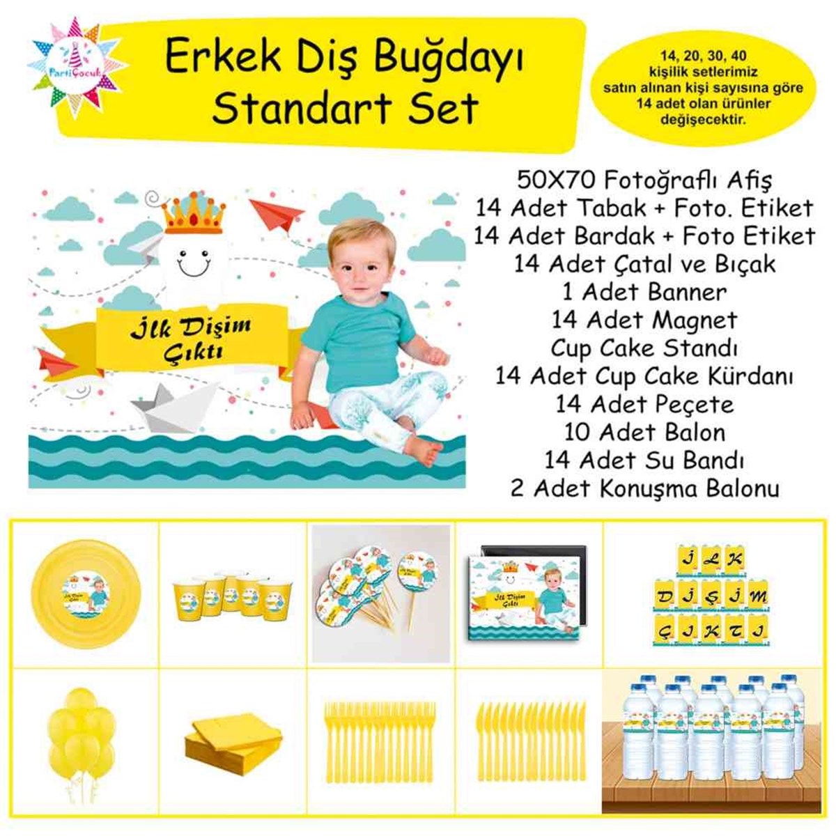 Diş Partisi Kağıt Gemi Temalı Standart Set 