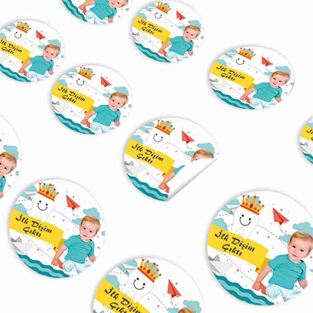 Diş Partisi Kağıt gemi Temalı Sticker 30 Adet 