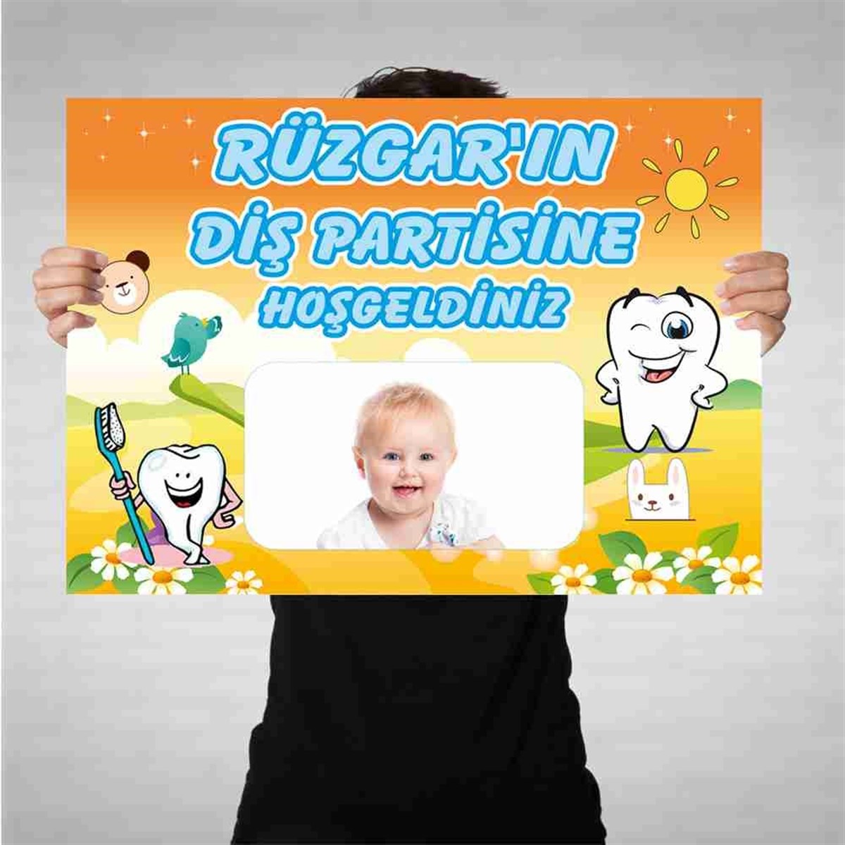 Diş Partisi Kavuniçili Konsept Bez Afiş 